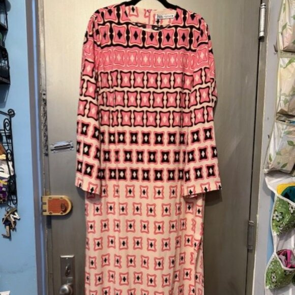 RETRO / BOHO 1970’sTUNIC GEOMETRIC DRESS - RARE - Picture 8 of 16
